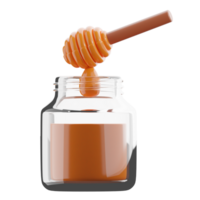 3D Honey Jar With Honey Dipper Autumn png