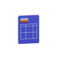 3D Invoice Table Icon for Business Applications png