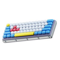 3D Colorful Mechanical Keyboard Game Asset png