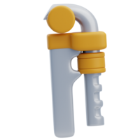 3D Adjustable Pipe Wrench Construction Tool png