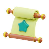Fantasy 3D Quest Scroll Game Asset png