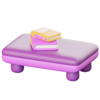 3D School Books On Small Desk png