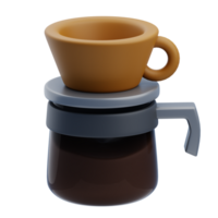 3D Realistic V60 Coffee Filter Illustration png