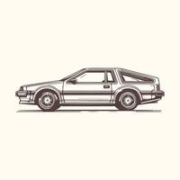 Refined Car Side View Illustration in Minimalist Line Art Style vector