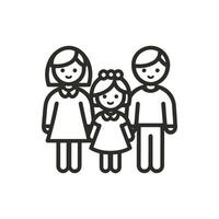 Elegant Family Symbol Icons in Minimalist Line Art Style vector