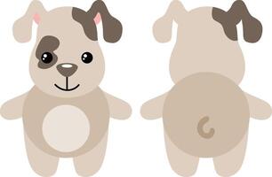 Cute dog on front and back position vector