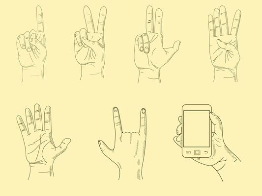 Hands sketch evil humanoid cartoon doodle hand drawn illustration