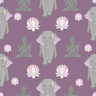 Indian seamless pattern illustration doodle hand drawn