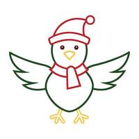 Outline of a Cheerful Bird vector