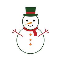 charming outline of a snowman with top hat and carrot nose vector