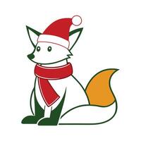 cute fox outline - festive design of a fox on white background vector