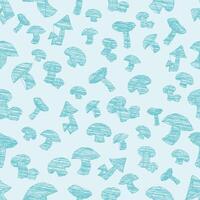 Mushroom seamlesss pattern background doodle hand drawn illustration vector