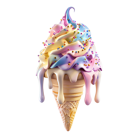 An ice cream cone with colorful sprinkles on top png