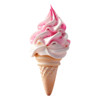Ice cream with pink and white swirls png