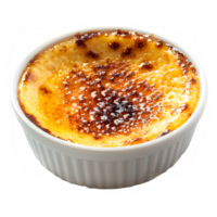 A small dish of creme brulee in a white bowl png