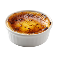 A small dish of creme brulee in a white bowl png