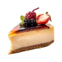 A slice of cheesecake with berries and berries png