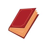 A book with red cover. Color illustration for book store, reading club, learning, library, banner. vector