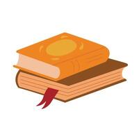Books with bookmark. Color illustration for book store, reading club, learning, library, banner. vector