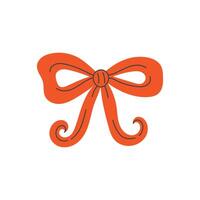 Red Ribbon Bow Hand drawn Icon vector