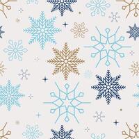 snowflake seamless pattern for winter holiday vector