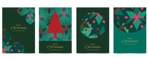 Green Christmas festival background with geometric style. for a4 vertical design vector