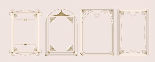 Vintage curve deco frame. Abstract decoration template for a4 vertical design vector