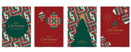 red Christmas festival background with circle geometric style. for a4 vertical design vector