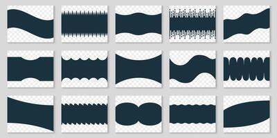 Simple Decorative Website Shapes. Separator Geometric Art Elements for App, Poster and Web Page. Waves Form, Curve Line, Drops Shape. Isolated Illustration vector