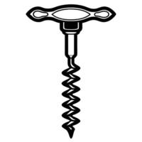 corkscrew silhouette illustration. vector