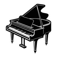 piano silueta blanco antecedentes vector