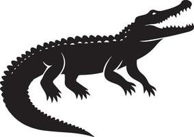 a silhouette of an alligator on a white background vector
