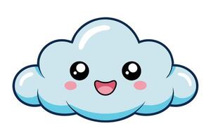 a cartoon cloud with a smiley face vector