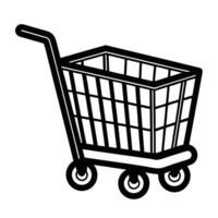 shopping trolley silhouette with a white background. vector