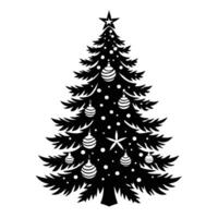 Christmas tree silhouette on white background vector