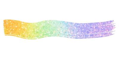 Rainbow gradient paint stroke. Brush stroke with multi colored glitter. Colorful rainbow background vector