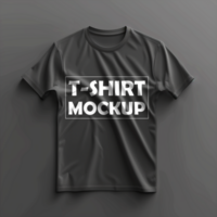 Editable Black Round Neck T-Shirt Mockup with Multiple Angles for Design Showcase psd