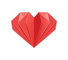 origami heart with soft folds vector