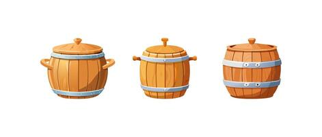 Rustic Wooden Pot vector