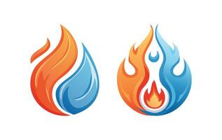 Fire and Ice Emblem vector