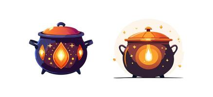 glowing pot design that lights up in the dark vector