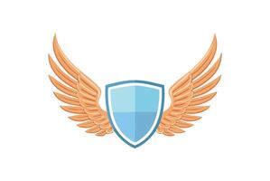 Wings and Shield Emblem vector
