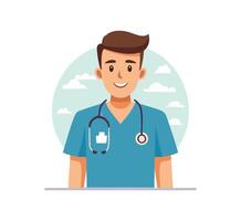 A character in scrubs vector