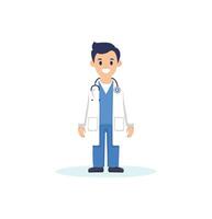 A character wearing a lab coat and stethoscope vector