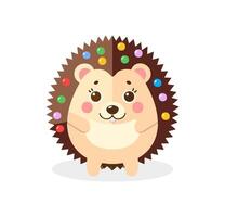 hedgehog with wide eyes and small beads vector