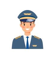 A character in a uniform with a pilot hat vector