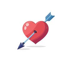 Arrow piercing through a heart vector