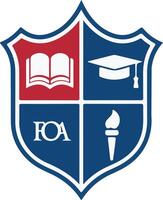 The logo is in the shape of a school badge vector