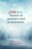 Blue Red Minimalist Illustration Wise Word About Winter template