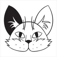 out line illustration of a cat mask for a quadrober. quadrobing clothing vector